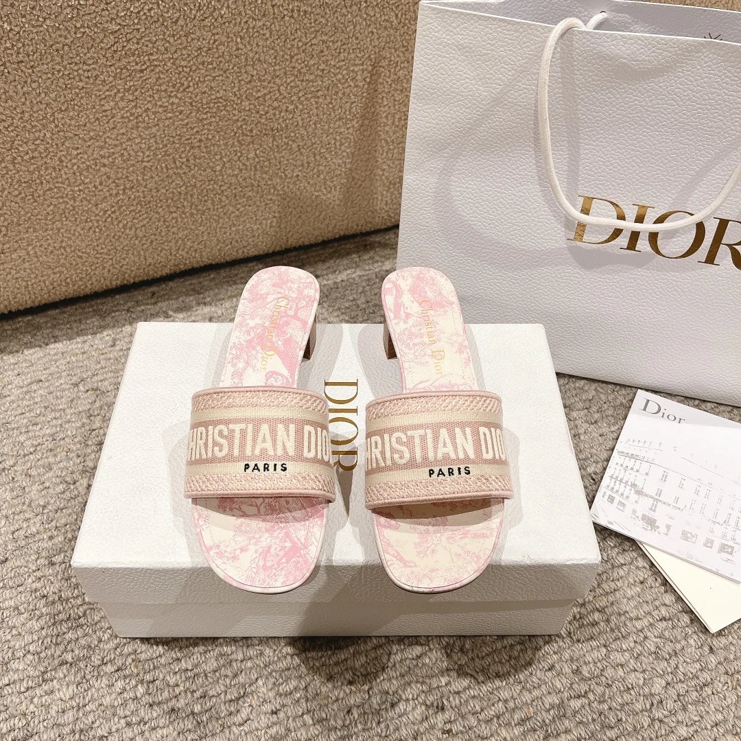 Dior Dway Embroidered Slide Sandals product photo