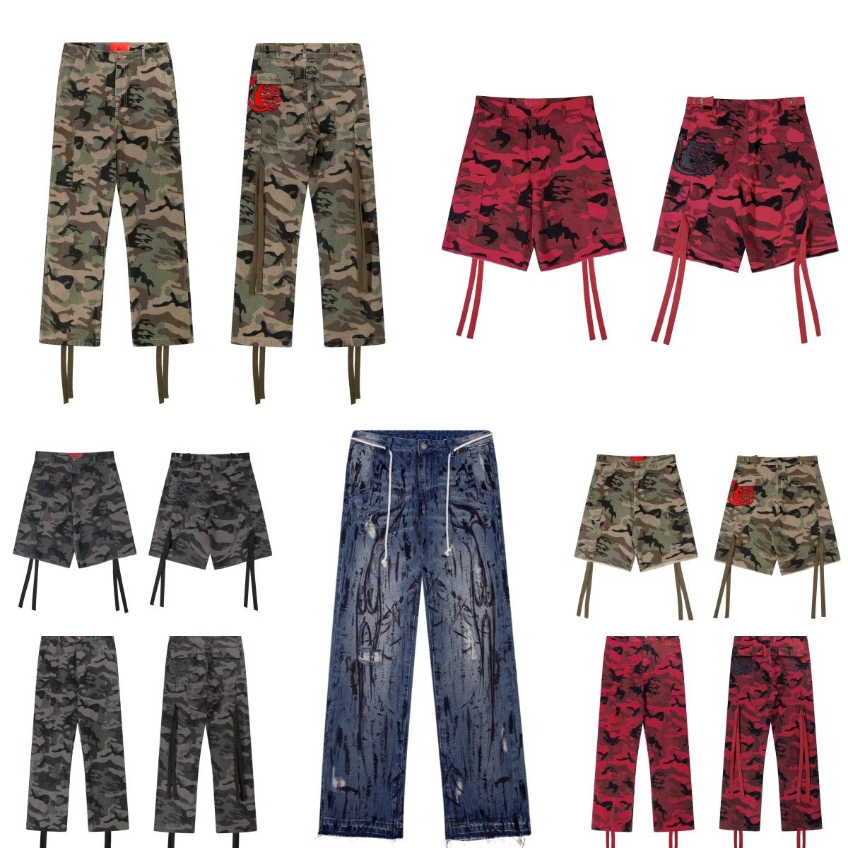 Hellstar Camo Strap Cargo Shorts and Pants Collection product photo