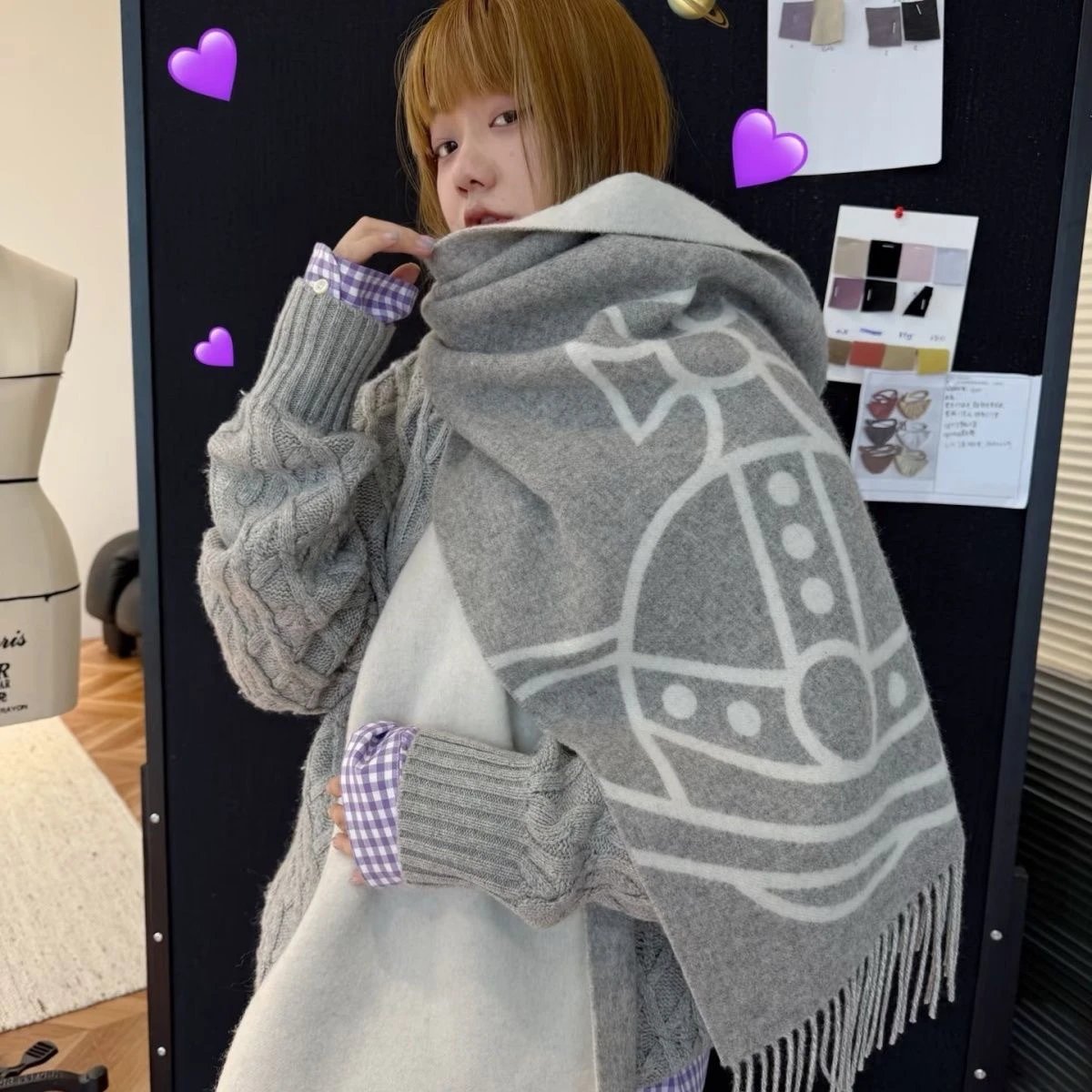 Vivienne Westwood Orb Fringe Scarf product photo