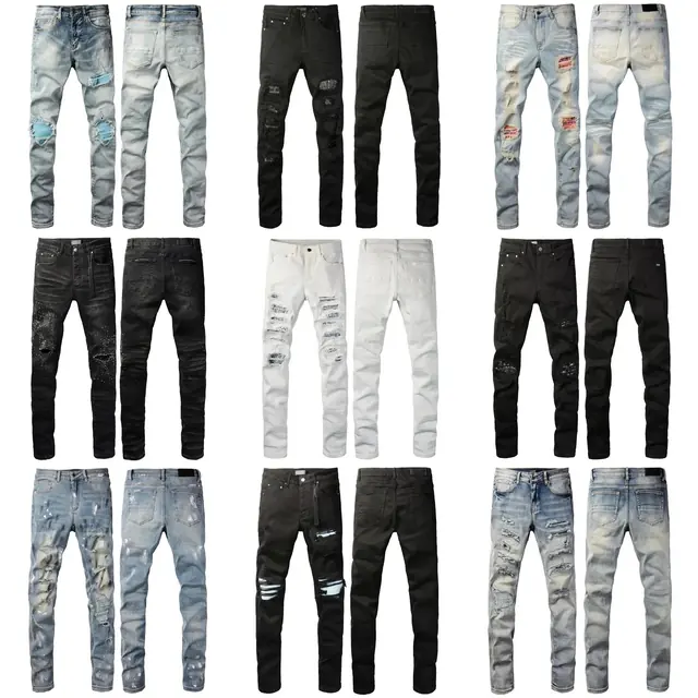 Purple Distressed Jeans product photo